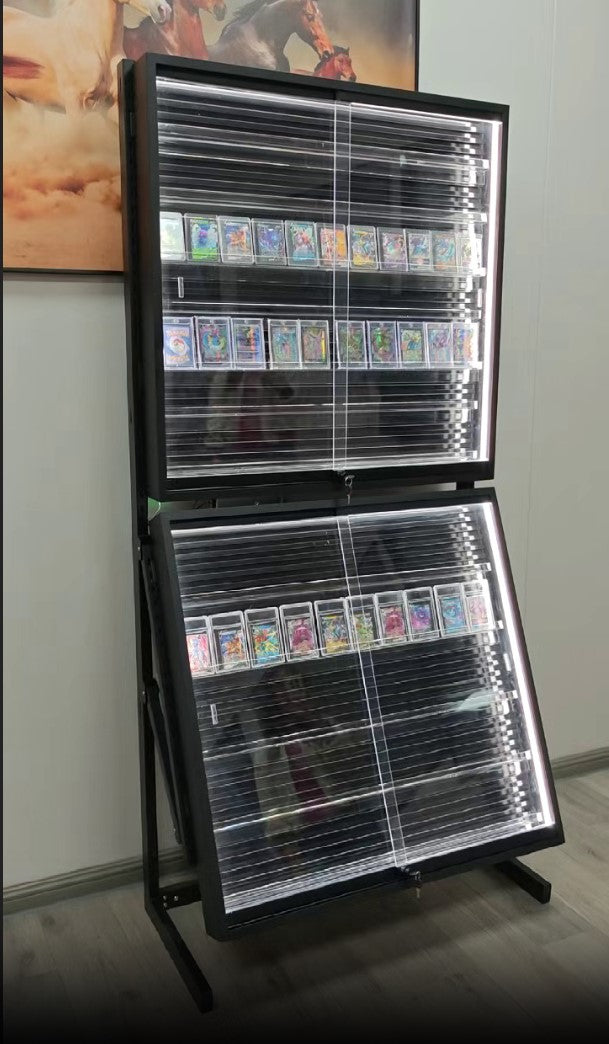 PRE-ORDER Hobby Guard Repositionable Rail Card Wall | Trading Card Display Case | LED-4