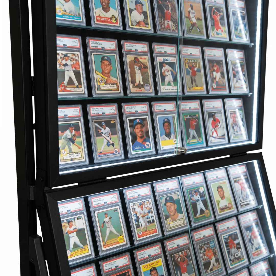 PRE-ORDER Hobby Guard Repositionable Rail Card Wall | Trading Card Display Case | LED-2