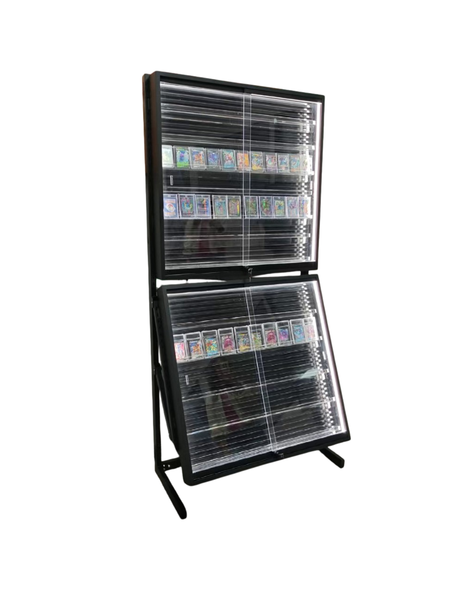 PRE-ORDER Hobby Guard Repositionable Rail Card Wall | Trading Card Display Case | LED
